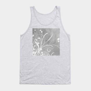 Abstract Floral Art Grey white Tank Top